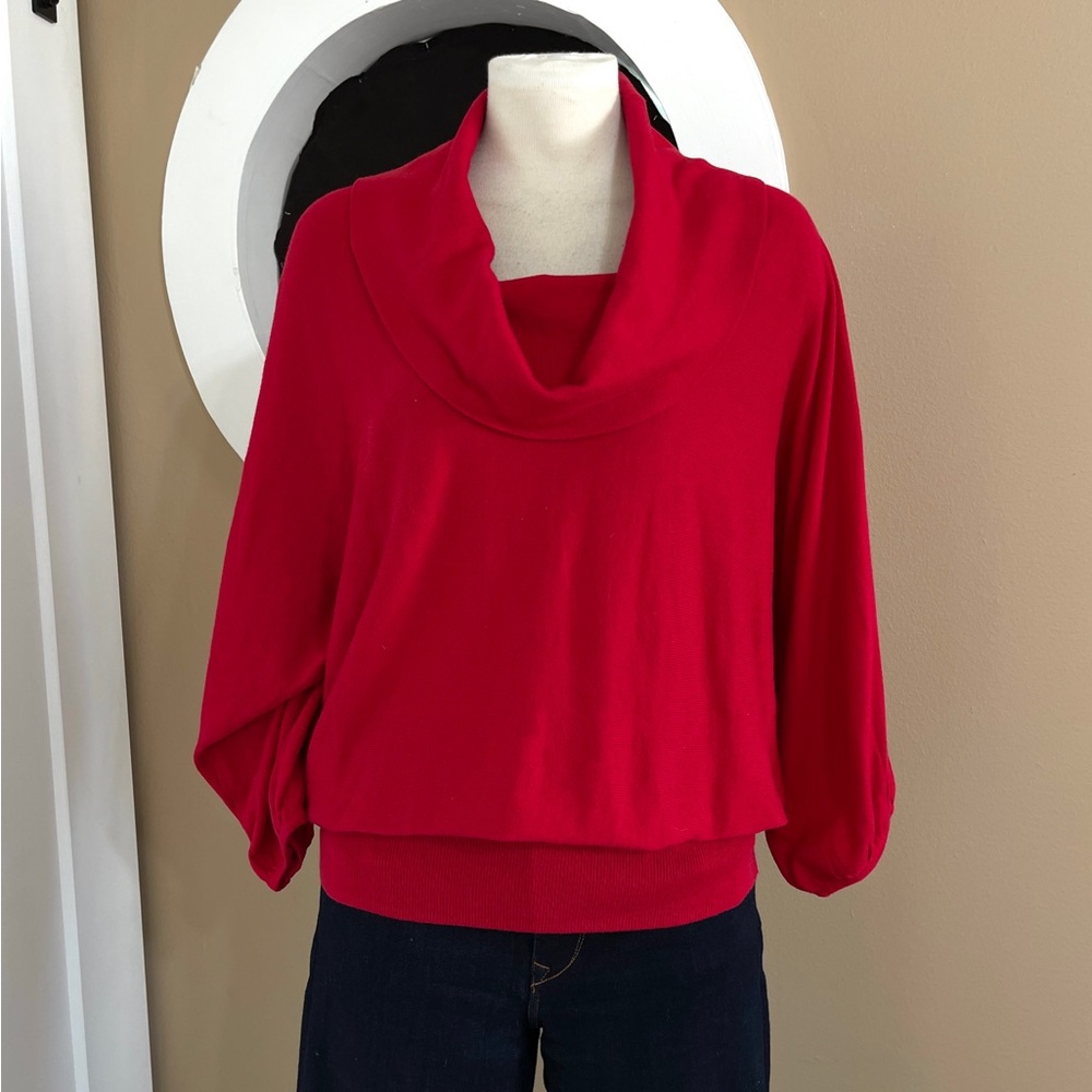 Style & Co. Deep Red Dolman Sweater | Cozy, Bust-Friendly Fit | Size L / XL